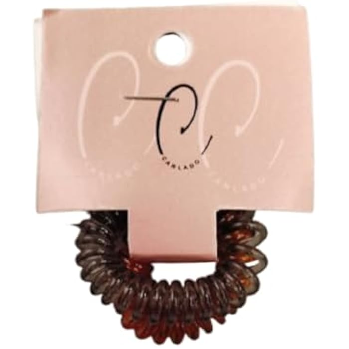 Set of Comfortable Hold Spiral Hair Ties - Brwon